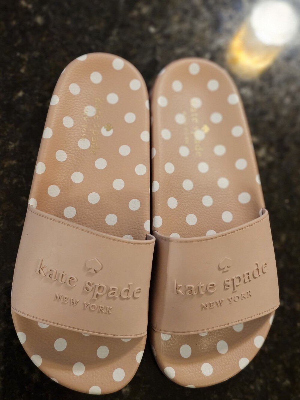 Kate Spade New York Sunny Pink Polka Dot Slide Sandals Women Size 8B
